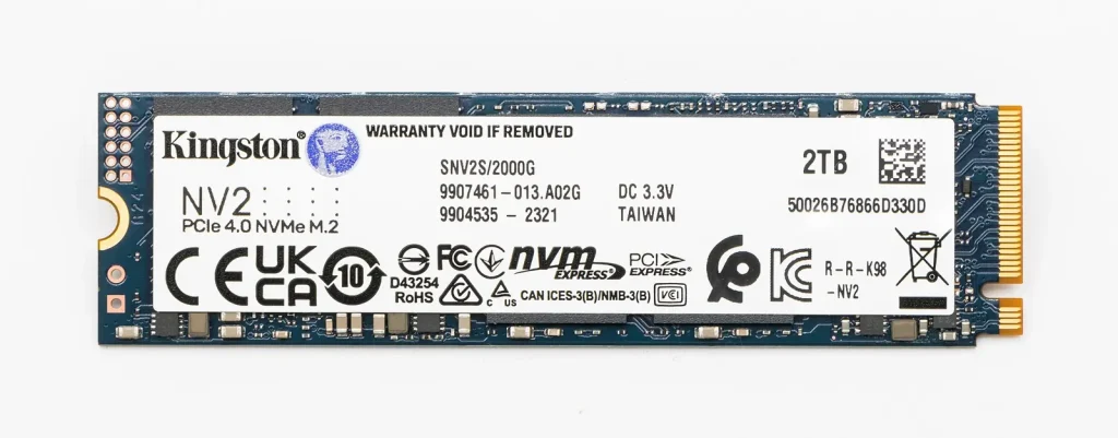 A Kingston NV2 2 TB M.2 NVMe SSD