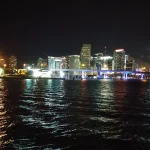 Miami skyline at night, the real city behind Vice City