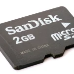 Macro photo of a microSD card